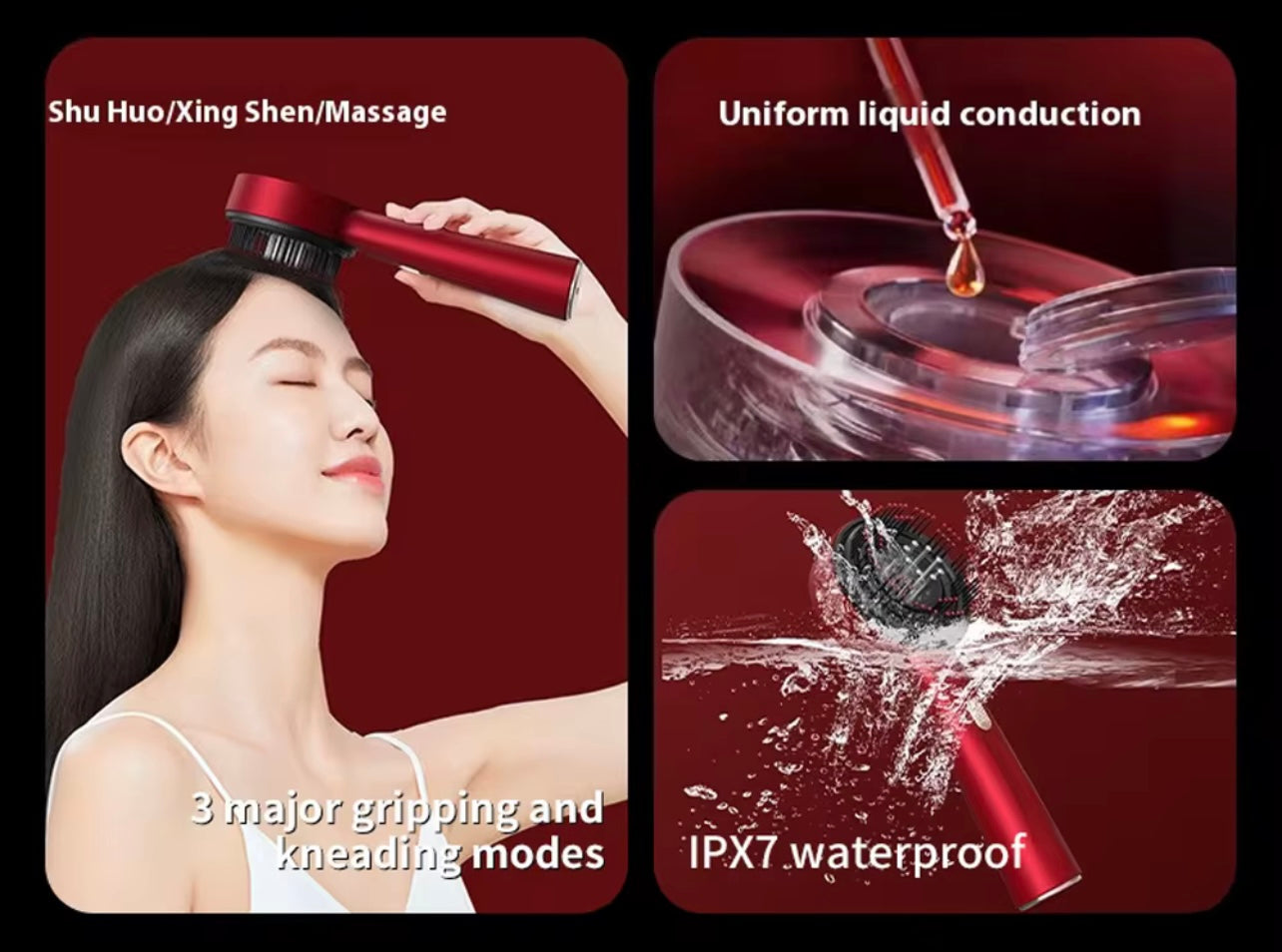 Red Electric Oil Scalp Massager