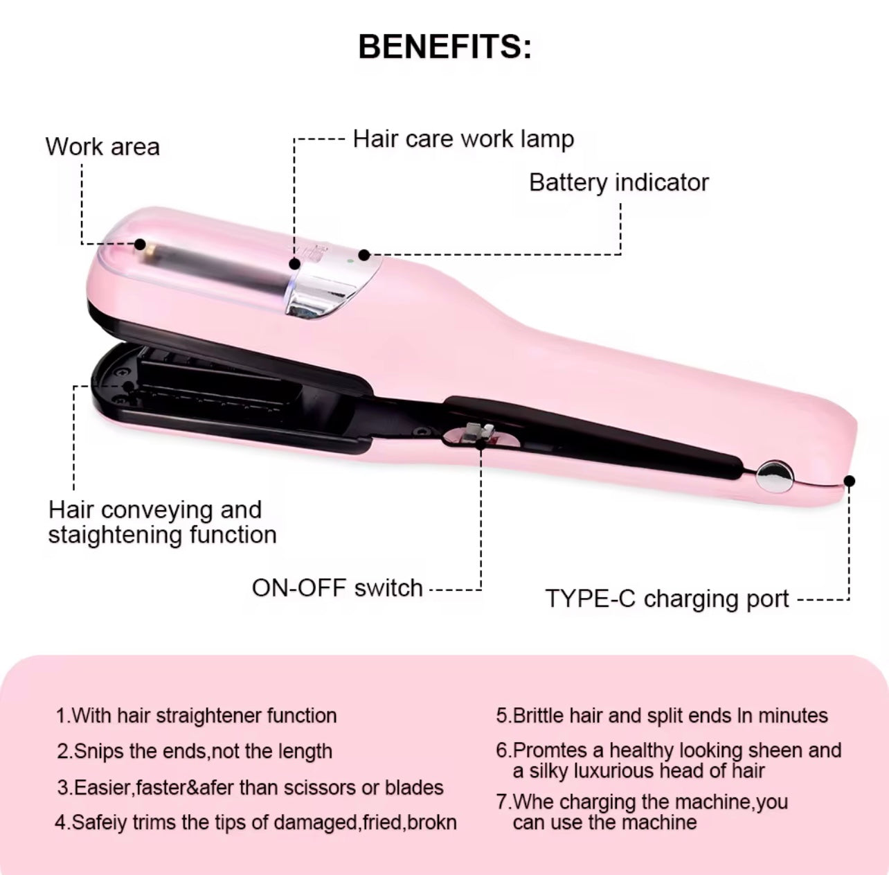 Electric Cordless Hair Ends Cutter